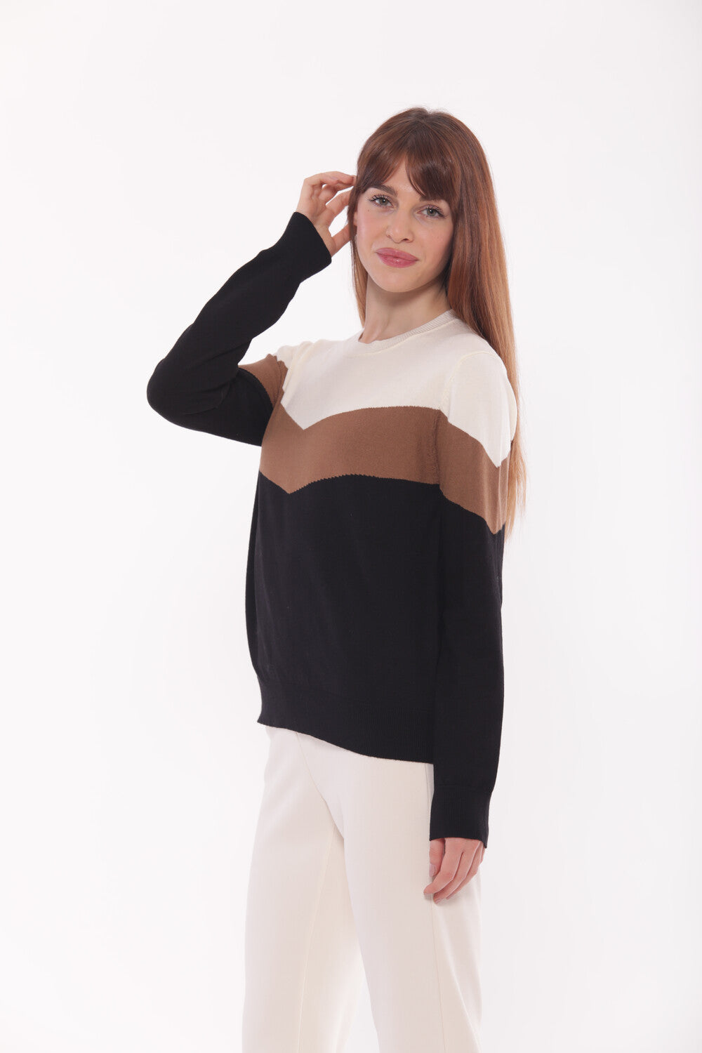 MAGLIA SCOLLO TONDO COLOR BLOCK