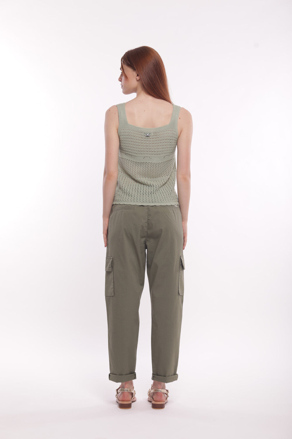 PANTALONE CARGO IN GABARDINA