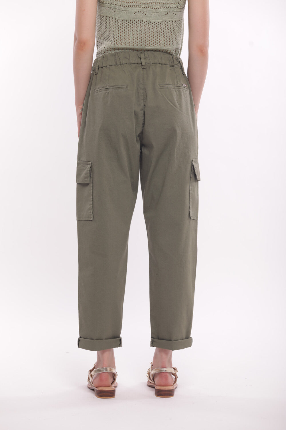 PANTALONE CARGO IN GABARDINA