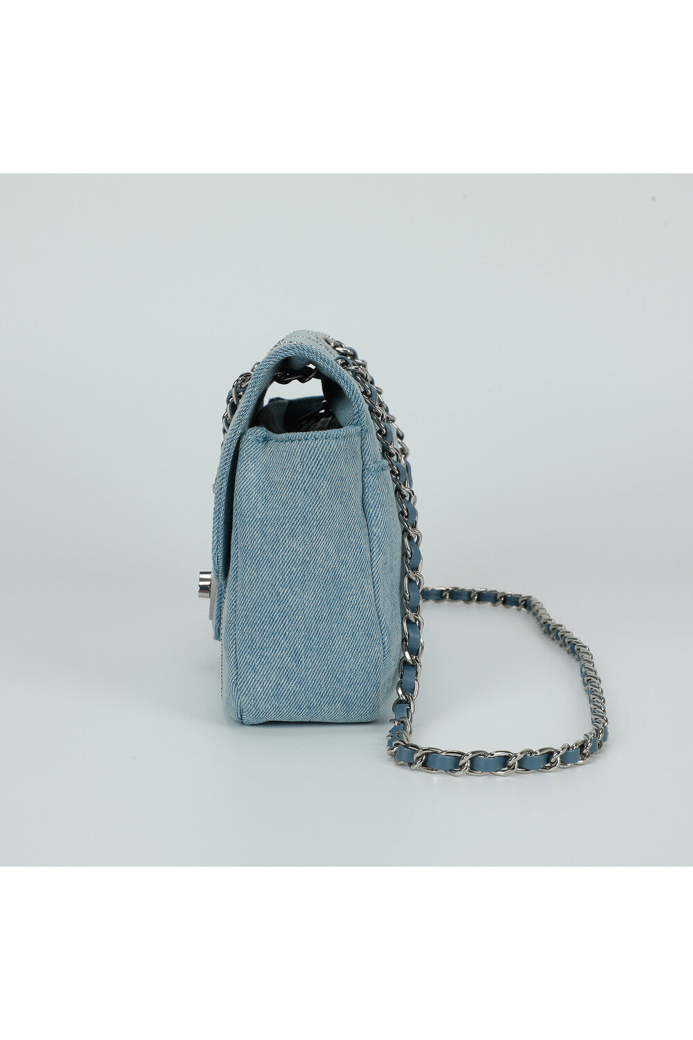 BORSA A SPALLA IN JEANS CON STRASS