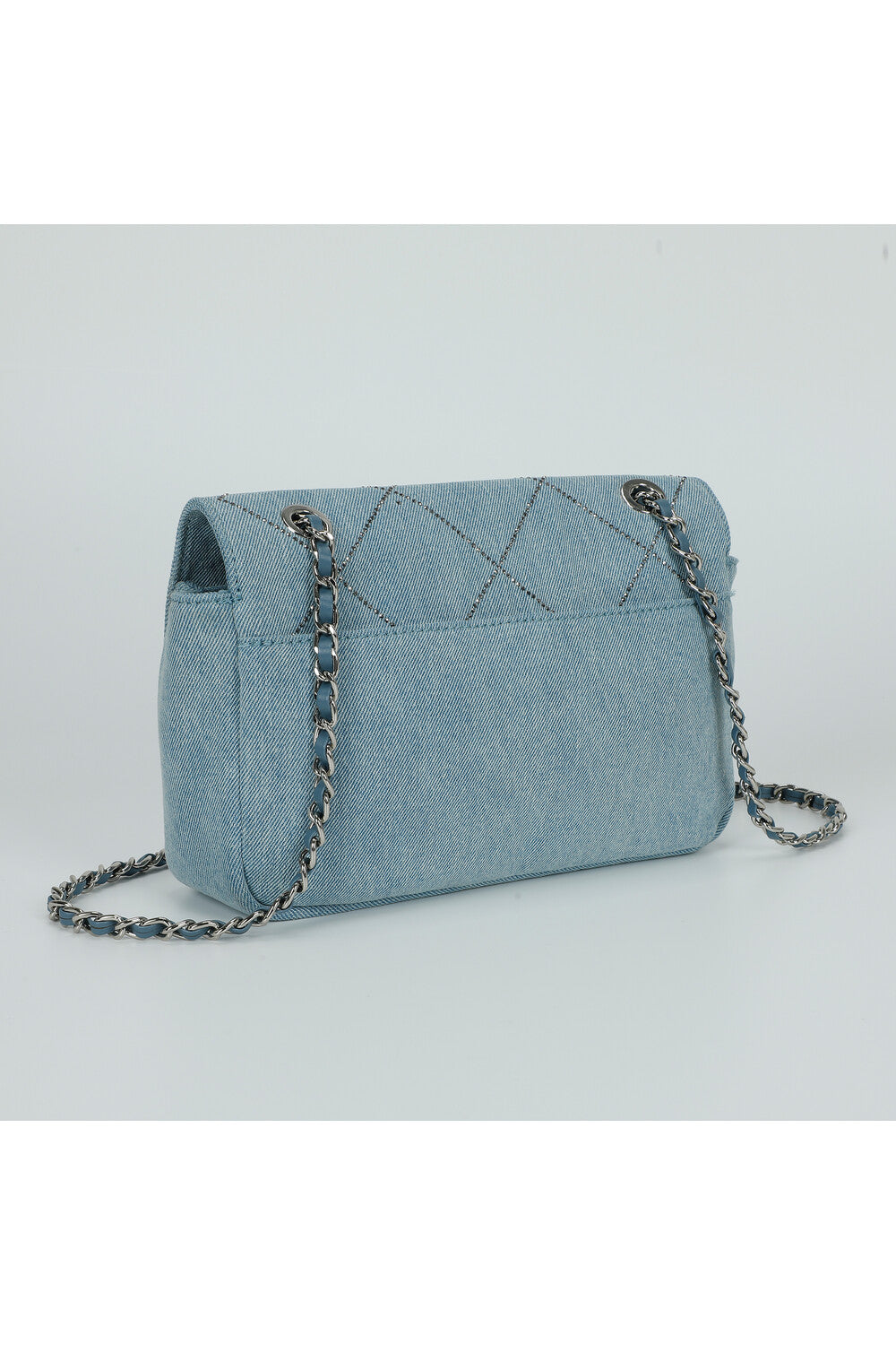 BORSA A SPALLA IN JEANS CON STRASS