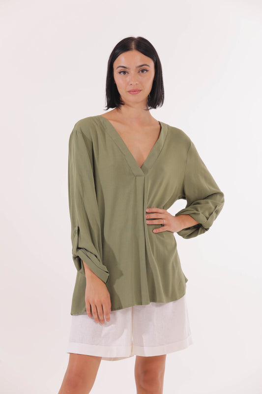 BLUSA OVER SCOLLO A V