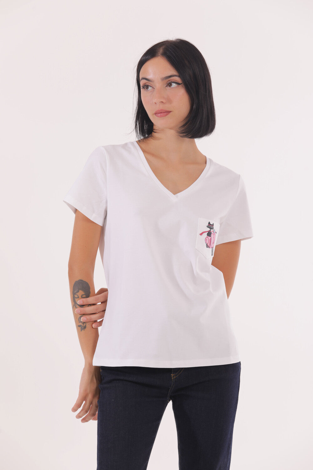 T-SHIRT GATTO SU VESPA TASCHINO