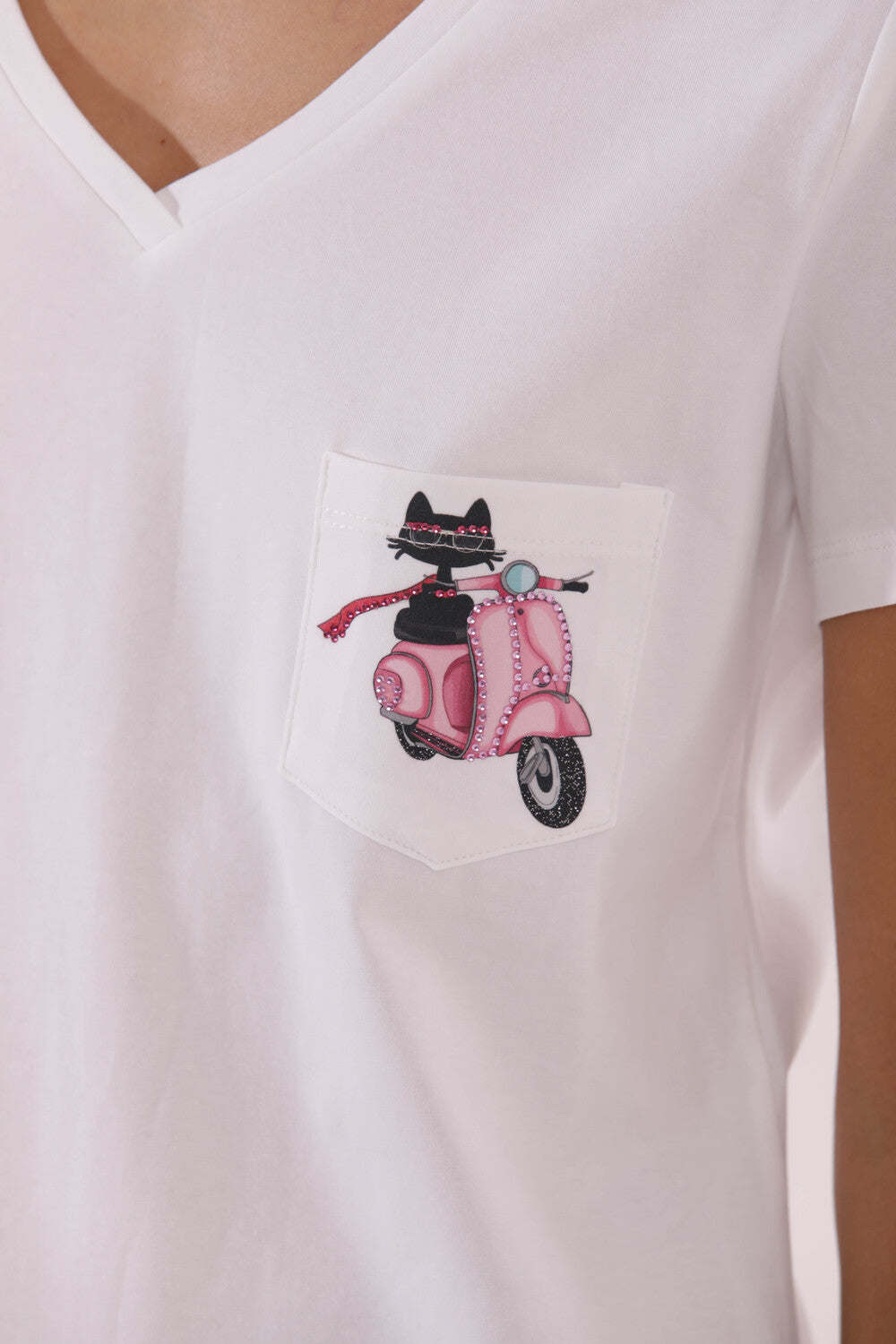 T-SHIRT GATTO SU VESPA TASCHINO