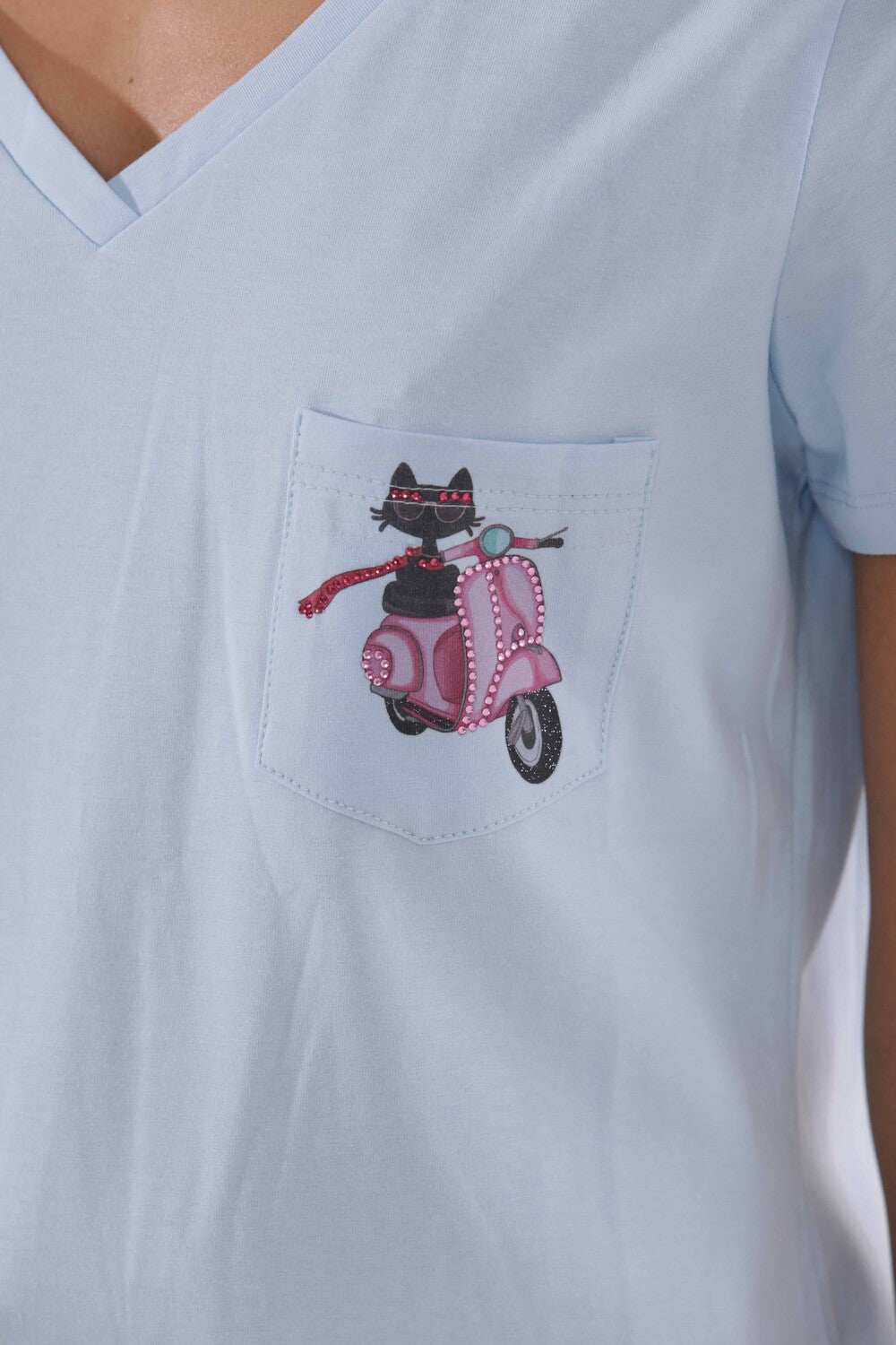 T-SHIRT GATTO SU VESPA TASCHINO