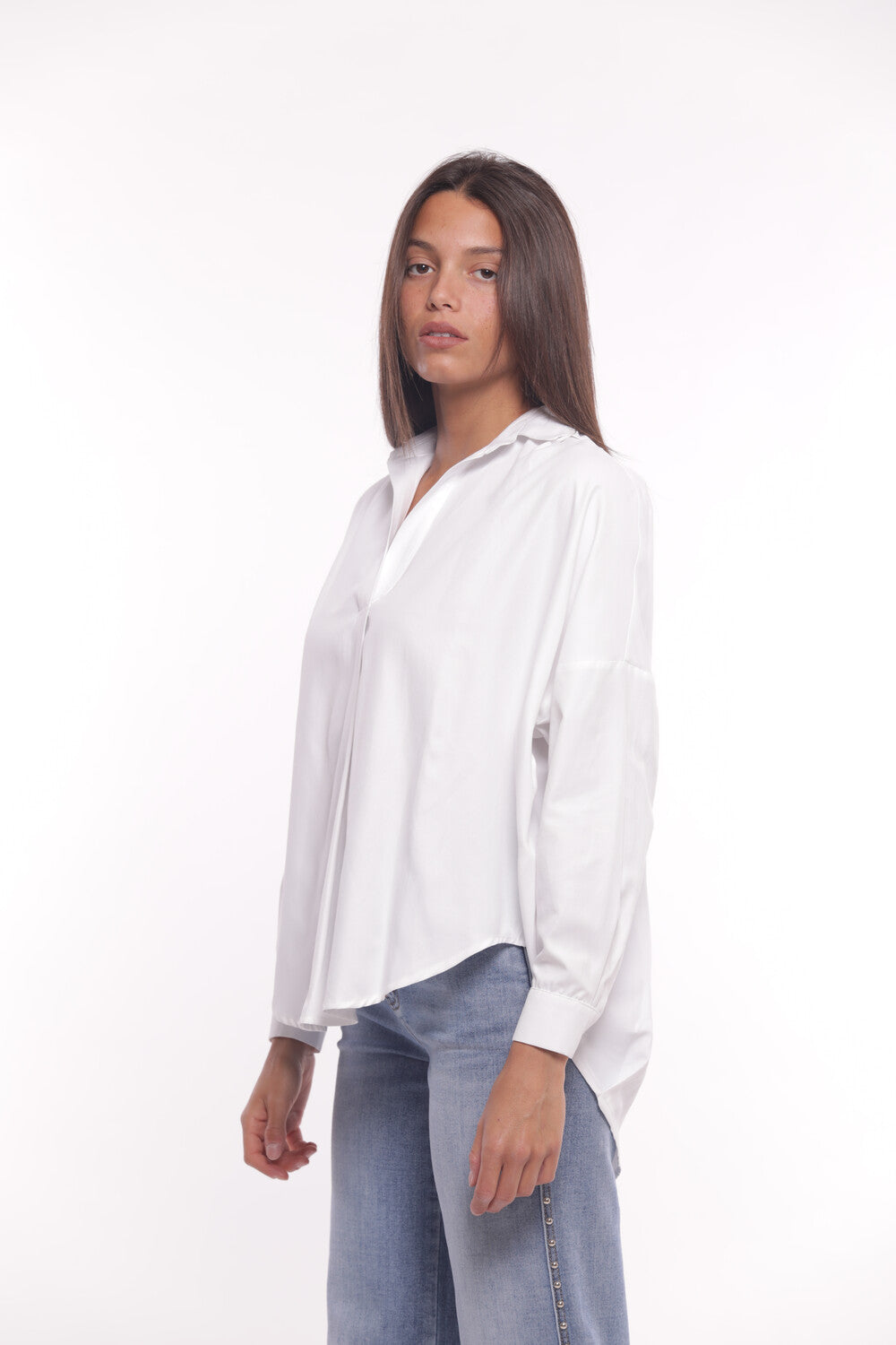 BLUSA OVER IN TESSUTO OXFORD