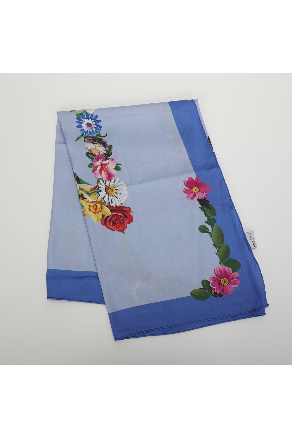 FOULARD CON FIORI (90X90 cm)