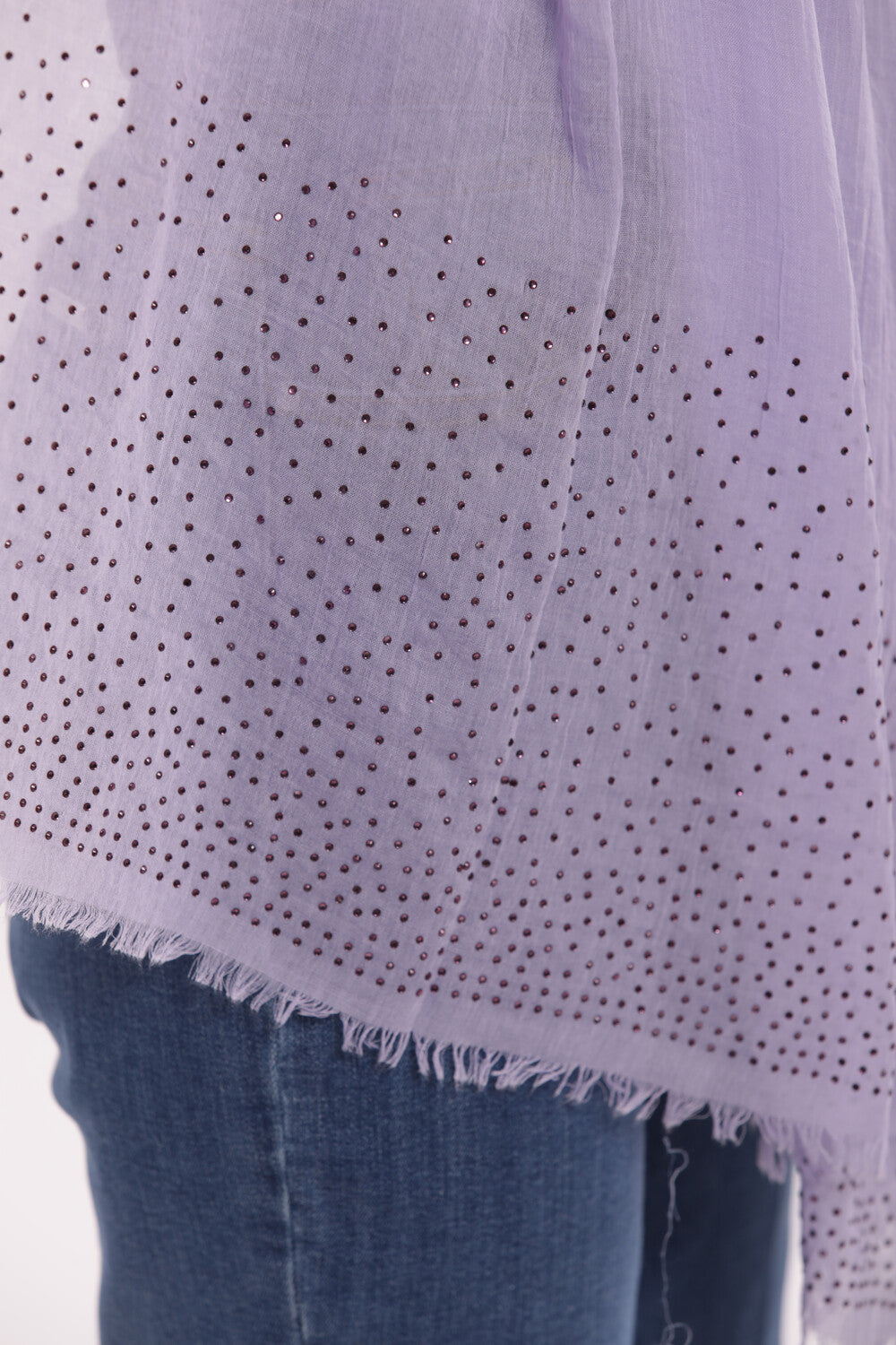 FOULARD TINTA UNITA CON STRASS (180X80 cm)